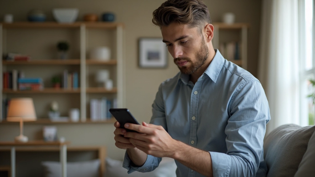 Человек отслеживает расходы на смартфоне с графиком траты денег