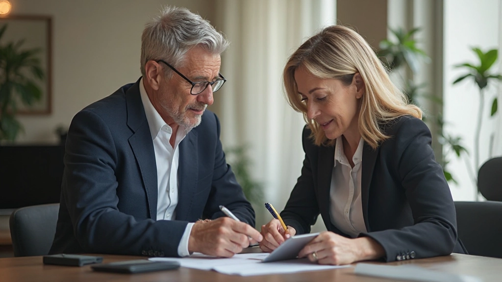 Пожилая пара планирует пенсионные сбережения с помощью финансового советника