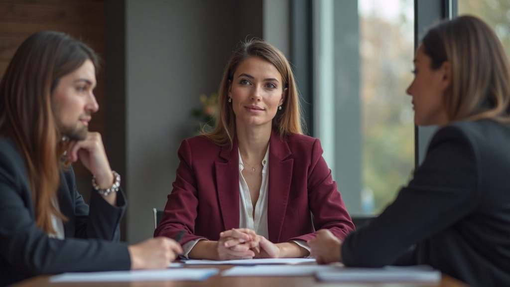 Успешный инвестор, полностью одетый в деловой костюм, проводит встречу с командой финансовых советников, обсуждая стратегию портфеля в конференц-зале